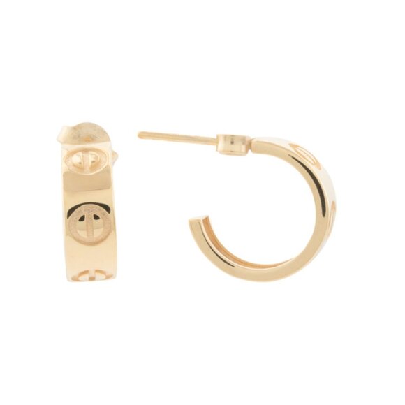 GOLDEN CLEF Gold Made In Italy 14kt Gold Screw Hoop Earrings